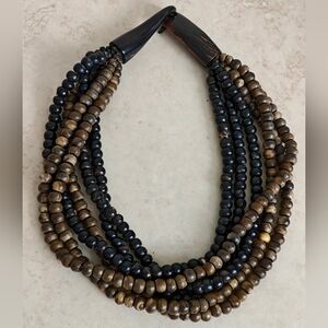 Gerda Lynggaard Monies Style Six Strand Necklace With Horn Clasp